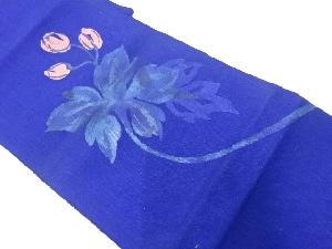アンティーク　手織り真綿紬草花模様織出し名古屋帯（材料）